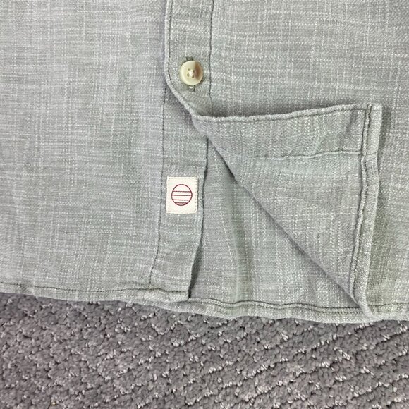 Marine Layer Selvage Shirt Men's Large Gray Button Up Down Long Sleeve Stretch - Picture 4 of 12